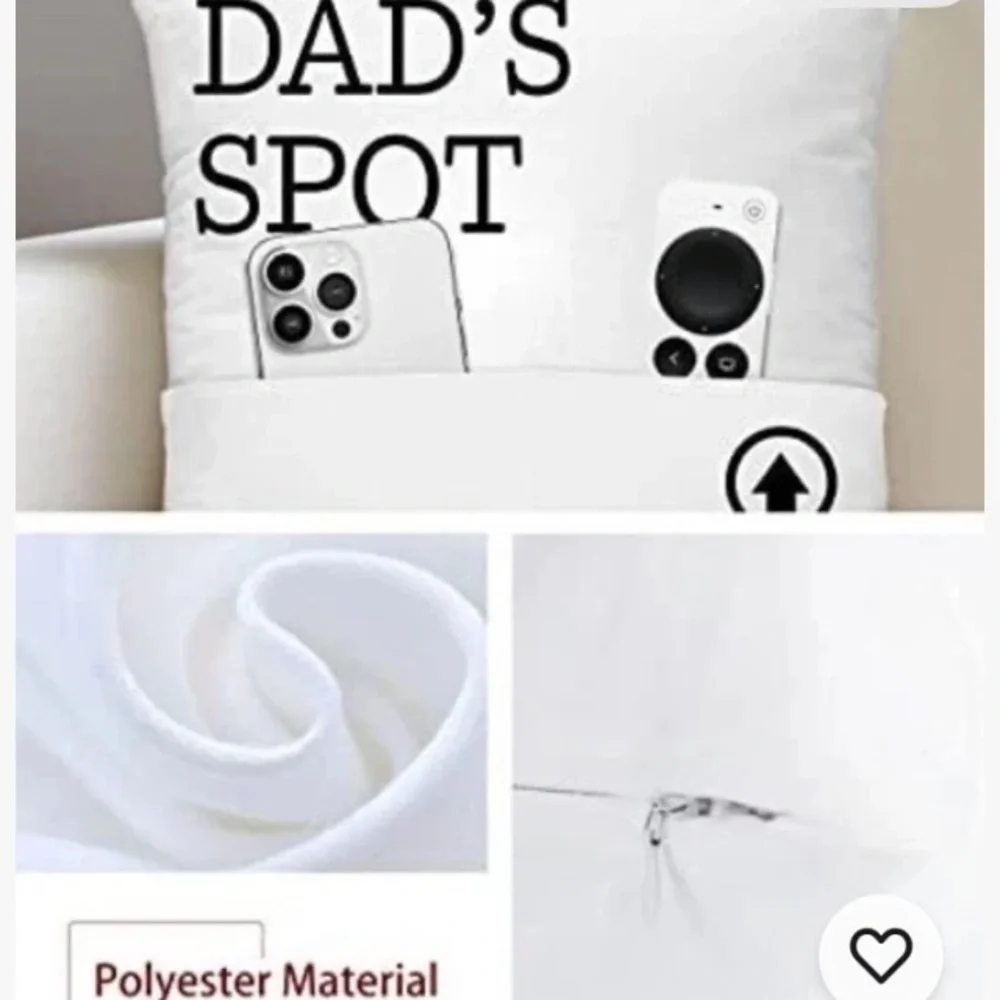 Fathers Day Gift Mom Funny Birthday Dads Spot Remote Control Holder Pillow Cover